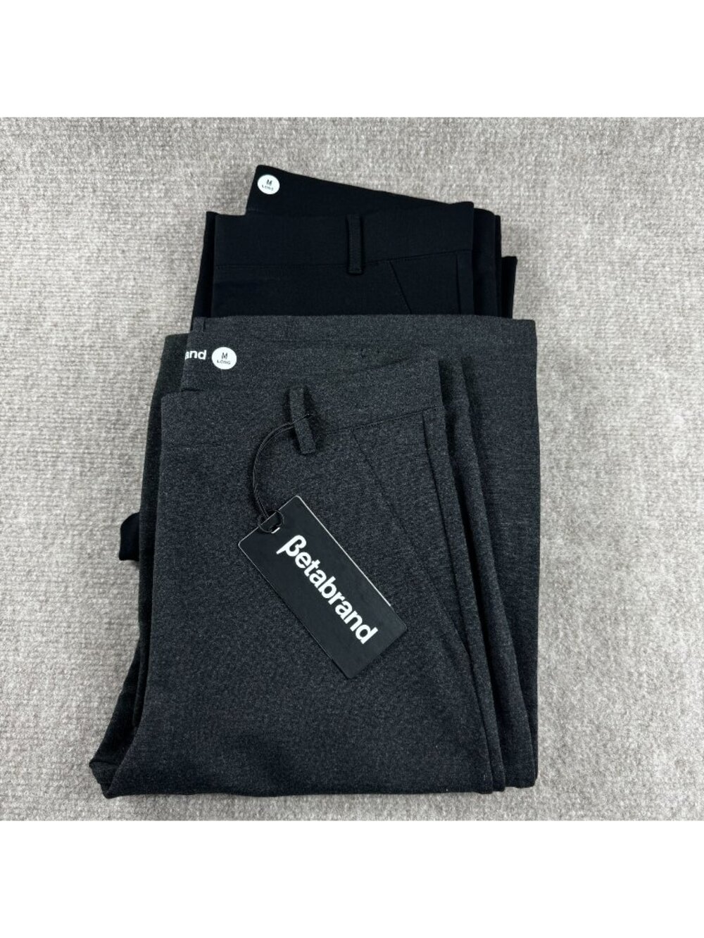 Betabrand Dress Pant Yoga Pants Bundle of 2 M Long Black Charcoal Minimalist